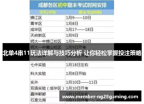 北单4串11玩法详解与技巧分析 让你轻松掌握投注策略
